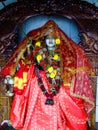 Hindu statue of Parvati on an altar