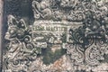 Hindu stone statue in the balinese temple. Tropical island of Bali, Indonesia. Royalty Free Stock Photo