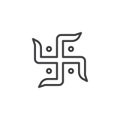 Hindu swastika line icon