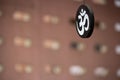 Hindu symbol hanging on a thread in a house