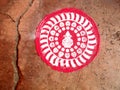 Hindu symbol rangoli used for worship