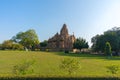 Hindu temple, built by Chandela Rajputs, at Western site in India`s Khajuraho during sunrise. Royalty Free Stock Photo