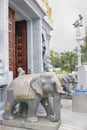 Hindu Temple Entrance Elephant Stone Statues Royalty Free Stock Photo