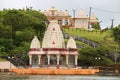 Hindu temple at Ganga Talao Grand Bassin in Mauritius. Royalty Free Stock Photo