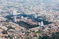 Hindu temple and indian city aerial view