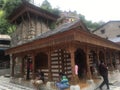 A hindu temple made of Wood in Manali