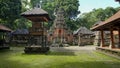 Hindu temple in the monkey forest at ubud, bali Royalty Free Stock Photo