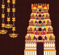 Hindu Temple on Pattern Background Royalty Free Stock Photo