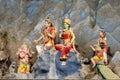Hindu Temple and religious statues inside the Batu Caves temple  Malaysia. Royalty Free Stock Photo