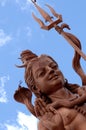 Hindu Temple, Sacred Grand Bassin lake, Detail of the statue of Shiva Royalty Free Stock Photo