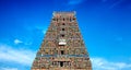 Hindu temple tower, Tamil Nadu, South India temple gopuram Royalty Free Stock Photo