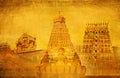 Hindu temple tower, Tamil Nadu, South India temple gopuram Royalty Free Stock Photo