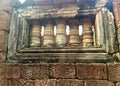 Hindu Temple Window ruins. khmer archeology. Ancient.