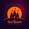 Hindu temples ram navami festival greeting