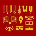 The Hindu tilak icon set with red yellow color