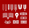 Hindu tilak set vector on red color