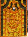 Hindu traditional god lord venkateswara made with flowers