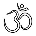 Hindu typography traditional culture line style icon vector