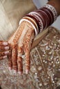 Hindu wedding ceremony hand detail