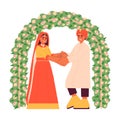 Hindu wedding flat concept vector spot illustration Royalty Free Stock Photo