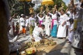 Hindu women carry on their heads offerings, - Nusa Penida, Indonesia