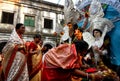 Hindu women performing ritual at Navratri festival
