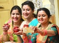 Hindu women take selfie pictures