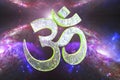 Hindu word reading Om or Aum symbol Royalty Free Stock Photo