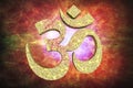 Hindu word reading Om or Aum symbol Royalty Free Stock Photo