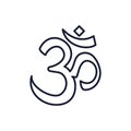 Hinduism aum letter symbol vector design