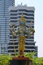 Jatulokbal statue, a composite Thai iconography of the 4 Lokapalas or guardians of the cardinal directions, at a Bangkok shrine