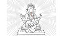 hinduism god ganesha illustration blackwhite
