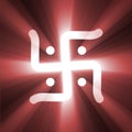 Hinduism swastika sign of success light flare