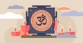 Hinduism vector illustration. Flat tiny indian god religion persons concept