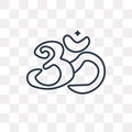 Hinduism vector icon on transparent background, linear