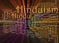 Hinduism word cloud glowing