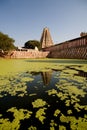 Hinduist temple and water pool Royalty Free Stock Photo