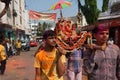 Hindus celebrate Holi festival take procession carrying idols