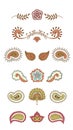 Hindustani ornament set Royalty Free Stock Photo