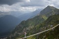 Hinged bridge in the mountains Royalty Free Stock Photo