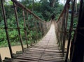 Hinged bridge over the river, Dalat. Royalty Free Stock Photo