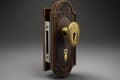 hinged door lock with keyhole, for added security