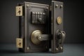 hinged door lock with keyhole, for added security