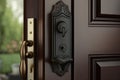 hinged door lock with keyhole and deadbolt on exterior door
