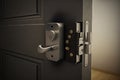 hinged door lock without keyhole, with invisible mechanical part for maximum security