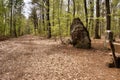 Hinkelsteinweg, a path with the monument Hinkelstein in Germany