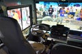 Hino public utility vehicle dashboard at Philauto bus and truck show in Pasay, Philippines