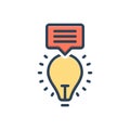 Color illustration icon for Hint, suggestions and pinpoint