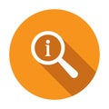 Hint icon. Search icon with information sign. Search icon and about, faq, help, hint concept. Vector icon