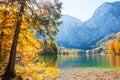 Hinterer Langbathsee lake in Austrian Alps. Royalty Free Stock Photo